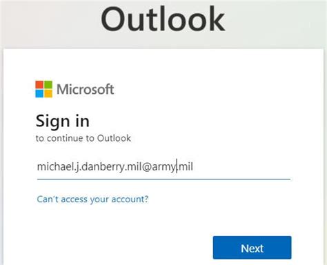 365 outlook email army